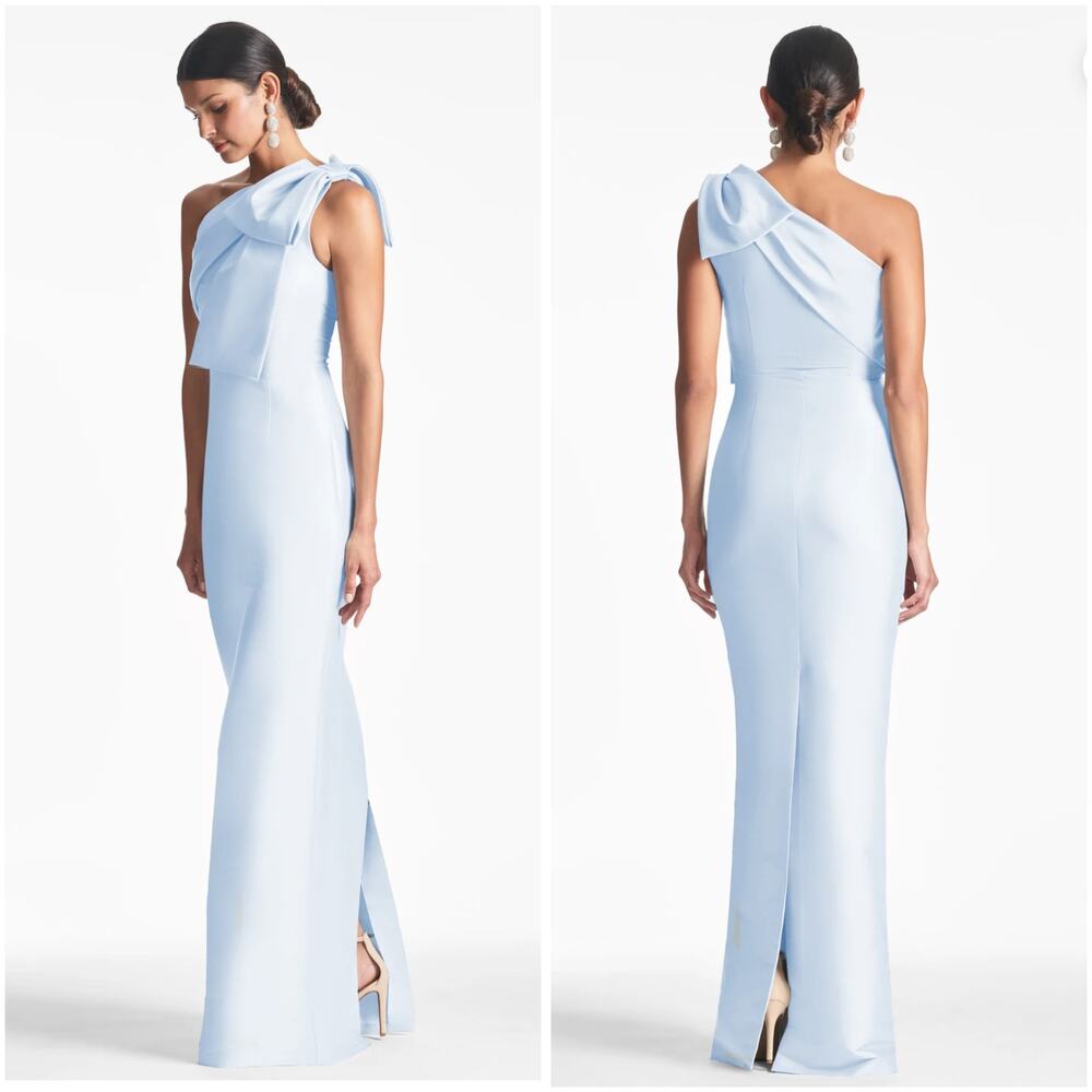 Sachin + Babi Bonnie Gown NWT Glacial Blue One Shoulder Black Tie Dress 4 - Picture 8 of 8